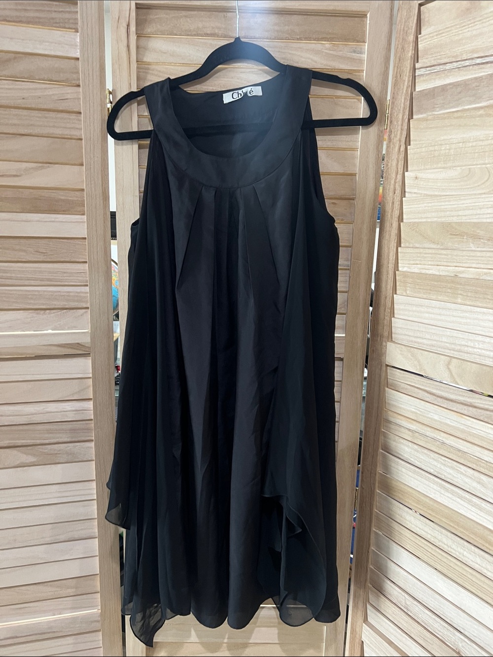 Chloe Black Sleeveless Layered Mini Dress